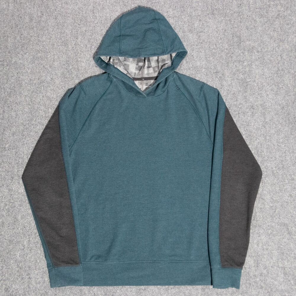 Lululemon Pave Performance Stretch Pullover Teal Hoodie Men's M/L (21x28) Gym